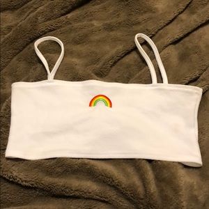 PLT Rainbow super crop top